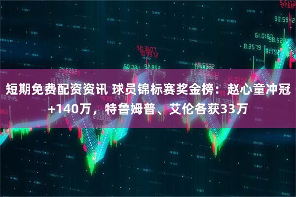短期免费配资资讯 球员锦标赛奖金榜：赵心童冲冠+140万，特鲁姆普、艾伦各获33万